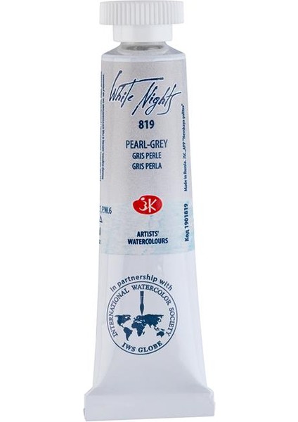 Tüp Suluboya 10ML N:819 Pearl Grey