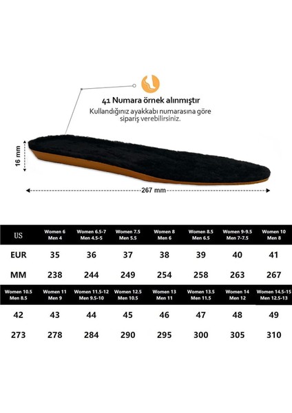 Soft Comfort Sıcak Tutan Termal Yünlü Kışlık Tabanlık Peluş Siyah-Turuncu Ortopedik Tabanlık modelleri