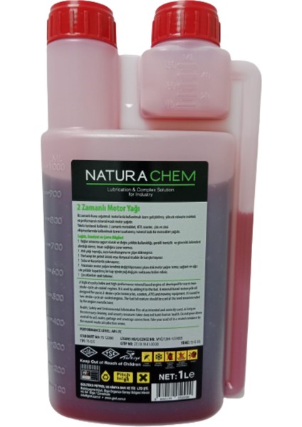 Naturechem Motorcycle Oil 2t Olcekli Zamanli Api Tc High Performance Motor Yagi Net 1 Litre 2 Adet fırsatları