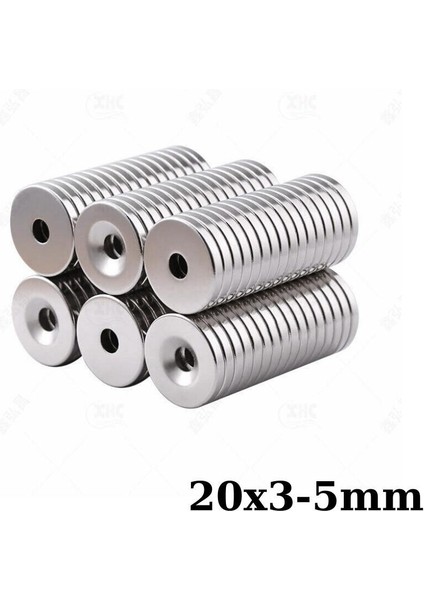 20X3-5MM Havşa Delikli Neodyum Güçlü Mıknatıs - Neodim Magnet
