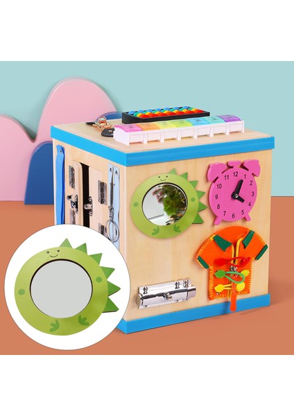 2 Adet Montessori Meşgul Tahta Malzeme Sevimli Hediyeler Duyusal Tahta Oyuncak Parçaları Ayna Yeşil Ayna Sarı (Yurt Dışından)