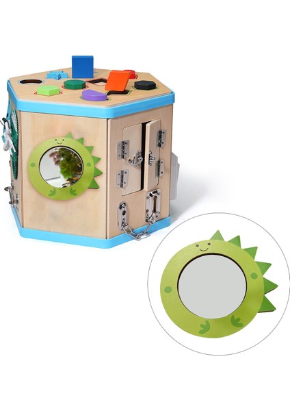 2 Adet Montessori Meşgul Tahta Malzeme Sevimli Hediyeler Duyusal Tahta Oyuncak Parçaları Ayna Yeşil Ayna Sarı (Yurt Dışından)