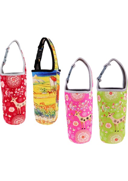 4x Tumbler Taşıyıcı Tutucu Su Şişesi Kılıf Koşusu Açık Havada Balık Tutma Yeşil Alan (Yurt Dışından)