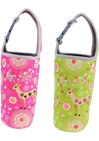 2x Neopren 30OZ Tumbler Taşıyıcı Tutucu Içecekleri Açık Seyahat Pembe ve Yeşil (Yurt Dışından)
