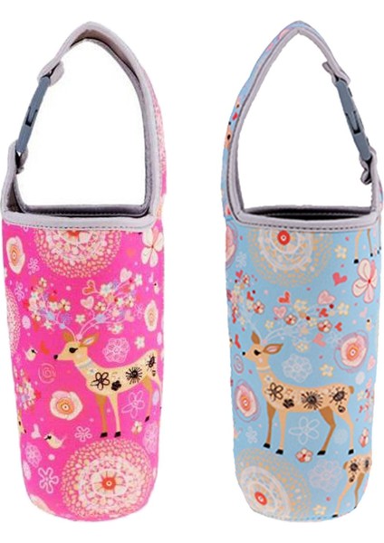 2x Yalıtımlı Neopren Tumbler Taşıyıcı Tutucu Tutucu Tutucu Tutucu Pembe ve Mavi Bisiklete Binmek (Yurt Dışından)