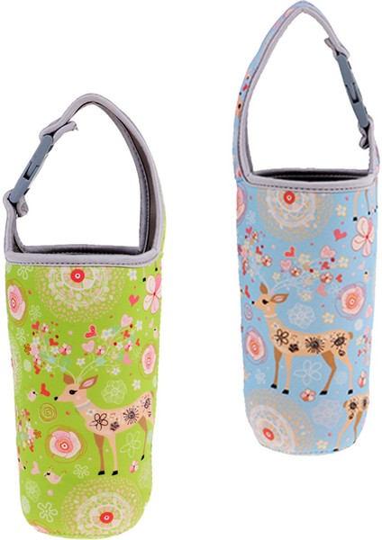 2x Yalıtımlı Neopren Tumbler Taşıyıcı Tutucu Tutucu Tutucu Tutucu Tutucu Tutucu Tutucu Çanta Mavi ve Yeşil Bisiklete Biniyor (Yurt Dışından)