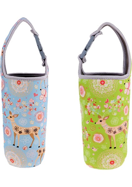 2x Yalıtımlı Neopren Tumbler Taşıyıcı Tutucu Tutucu Tutucu Tutucu Tutucu Tutucu Tutucu Çanta Mavi ve Yeşil Bisiklete Biniyor (Yurt Dışından)