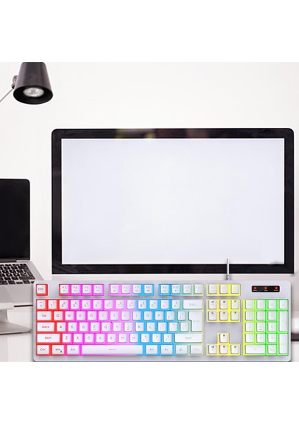 USB Kablolu Mekanik Oyun Klavyesi Rgb Dizüstü Bilgisayar Masaüstü Beyaz Için Aydınlatma (Yurt Dışından)