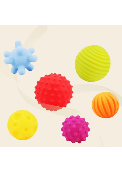 6pcs/set Bebek Yürümeye Başlayan Çocuk Için Çeşitli Renk Duyusal Dokulu Top Seti (Yurt Dışından)