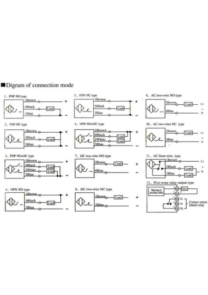 TCO-3040C 6-36V 40MM Pnp No Endüktif Mesafe Sensörü modelleri
