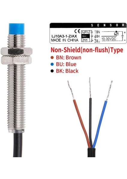 LJ10A3-1-Z/AX 6-36V 1mm Npn Nc Endüktif Mesafe Sensörü