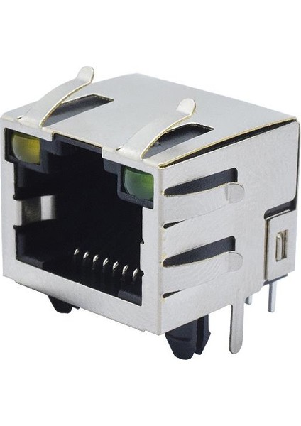RJ45 8P8C Işıklı Dişi Ethernet Konnektörü - Pcb Tipi