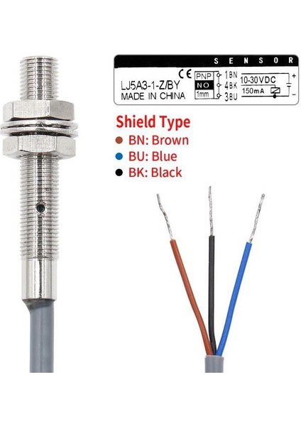 LJ5A3-1-Z/BY 6-36V 1mm Pnp No Endüktif Mesafe Sensörü