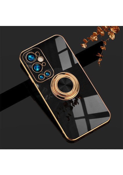 Oneplus 9 Pro İçin Telefon Kılıfı Roating Ring Standlı Elektro Kaplama Tpu Kılıf (Yurt Dışından)