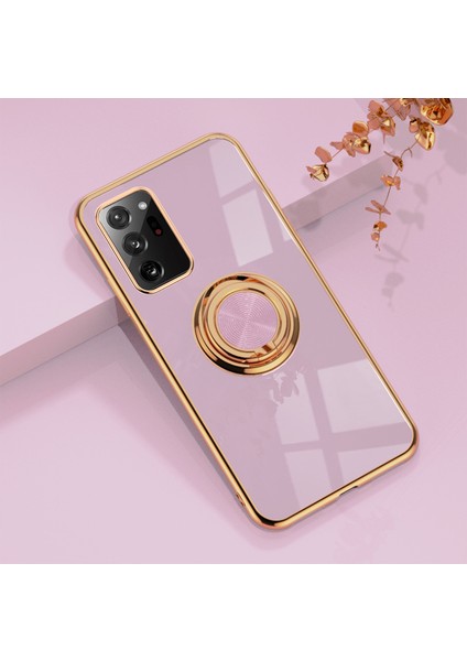 Samsung Galaxy Note 10+ Plus İçin Telefon Kılıfı Roating Ring Standlı Elektro Kaplama Tpu Kılıf (Yurt Dışından)
