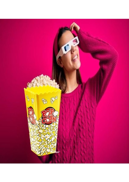 Movie Day Popcorn Patlamış Mısır Kovası - Çerezlik Atıştırmalık Kabı Dikdörtgen Cips Beslenme Kabı modelleri