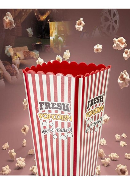 Movie Day Popcorn Patlamış Mısır Kovası - Çerezlik Atıştırmalık Kabı Dikdörtgen Cips Beslenme Kabı indirimleri