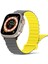 Apple Watch Ultra 49MM Uyumlu Silicon Magnetic Çift Renk Deri Leather Kordon Kayış Mıknatıslı Loop Rainbow Renkli Silikon Baklalı Yumuşak Liquid Kadifemsi 1