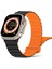 Apple Watch 42/44/45/49MM Ultra Uyumlu Silicon Magnetic Çift Renk Deri Leather Kordon Kayış Mıknatıslı Loop Rainbow Renkli Silikon Baklalı Yumuşak Liquid Kadifemsi 1