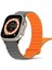 Apple Watch 42/44/45/49MM Ultra Uyumlu Silicon Magnetic Çift Renk Deri Leather Kordon Kayış Mıknatıslı Loop Rainbow Renkli Silikon Baklalı Yumuşak Liquid Kadifemsi 1