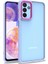 Samsung Galaxy M13 Kılıf Arkası Şeffaf Renkli Kenar Flora Silikon 1