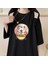 Spaghetti Cat Siyah Oversize T-Shirt 1