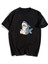 Shark Cat Siyah Oversize T-Shirt 2