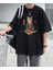 Sushi Cat Siyah Oversize T-Shirt 1