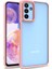 Samsung Galaxy M13 Kılıf Arkası Şeffaf Renkli Kenar Flora Silikon 1