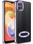 Samsung Galaxy A04 Kılıf Parlak Detaylı Arkası Şeffaf Logo Çerçeveli Omega Kapak 1