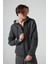 Antrasit Kapüşonlu,fermuarli Erkek Sweatshirt 1