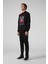 Maymun Baskılı Kapüşonlu Siyah Erkek Sweatshirt 2