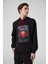 Maymun Baskılı Kapüşonlu Siyah Erkek Sweatshirt 6