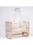 Süper Ahşap Doğal Beşik 4 Kademeli Anne Yanı Sallanır Bebek Beşiği 60X120 -Uyku Seti+Yatak D11 1