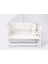 Süper Natural Ahşap Beşik 4 Kademeli Beyaz Anne Yanı Sallanır 60X120-B06 Kvstar Uyku Seti+Yataklı 4