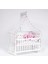 Süper Natural Ahşap Beşik 4 Kademeli Beyaz Anne Yanı Sallanır 60X120-B03 Pembe Ay Uyku Seti+Yataklı 2