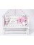 Süper Natural Ahşap Beşik 4 Kademeli Beyaz Anne Yanı Sallanır 60X120-B03 Pembe Ay Uyku Seti+Yataklı 4