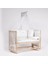 Süper Full Natural Ahşap Beşik 4 Kademeli Anne Yanı Sallanır Bebek Beşiği 60X120 -S06 Uyku Set+Yatak 3