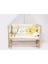 Süper Full Natural Ahşap 4 Kademeli Anne Yanı Sallanır Bebek Beşiği 60X120 -S04 Uyku Set+Yatak 4