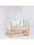 Süper Full Natural Ahşap Beşik 4 Kademeli Anne Yanı Sallanır Bebek Beşiği 60X120 -S01 Uyku Set+Yatak 1