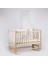 Süper Full Natural Ahşap Beşik 4 Kademeli Anne Yanı Sallanır Bebek Beşiği 60X120 -S01 Uyku Set+Yatak 3