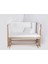 Süper Full Natural Ahşap Beşik 4 Kademeli Anne Yanı Sallanır Bebek Beşiği 60X120 -S01 Uyku Set+Yatak 4