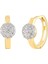 Kadın 14 Ayar Altın Küpe Minimalist Zirkon Taş Top Figürlü Halka Altın Küpe 12 mm - MM2000134 1