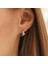 Kadın 14 Ayar Altın Küpe Minimalist Zirkon Taş Top Figürlü Halka Altın Küpe 12 mm - MM2000134 5