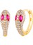 Kadın 14 Ayar Altın Küpe Minimalist Zirkon Taş Yılan Figürlü Halka Altın Küpe 12 mm - MM200136 1