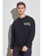 Regular Fit Normal Kesim %100 Pamuk Bisiklet Yaka Siyah Sweatshirt 4