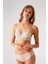 Taş Rengi 4834 Tül Detaylı Balensiz Üçgen Bralet Sütyen ve Brazilian / Iç Çamaşır Takımı 1
