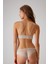 Taş Rengi 4834 Tül Detaylı Balensiz Üçgen Bralet Sütyen ve Brazilian / Iç Çamaşır Takımı 3