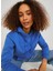 Bisiklet Yaka Açık Mavi Kadın Sweatshirt 12223961 4