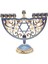 Emaye Metal Menorah Bejeweled Dini Malzemeler El Sanatları Mum Tutucu (Yurt Dışından) 3